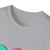 Cute Easter Egg Trio T‑Shirt — Colorful Cartoon Eggs Graphic Tee