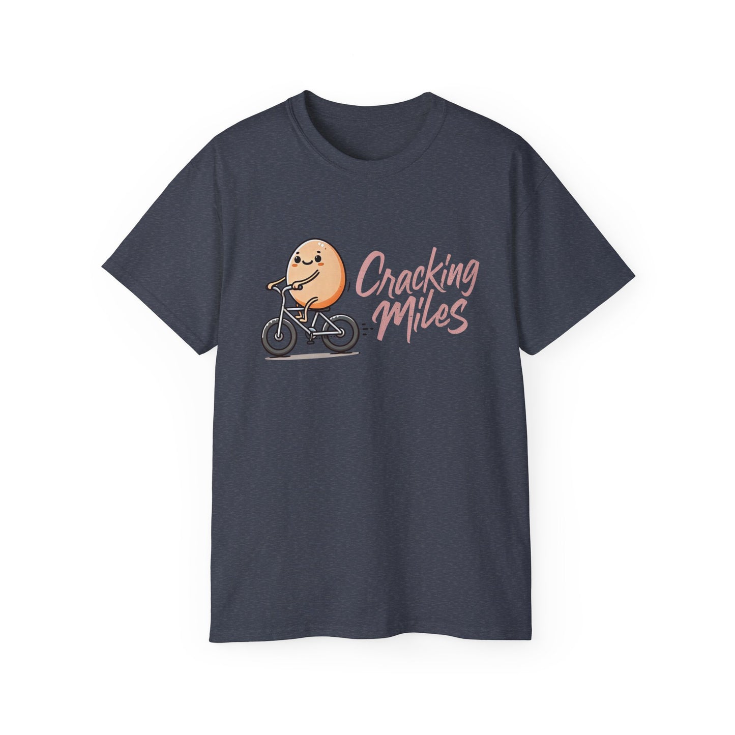 Cracking Miles Cycling T‑Shirt — Cute Egg Biker Tee