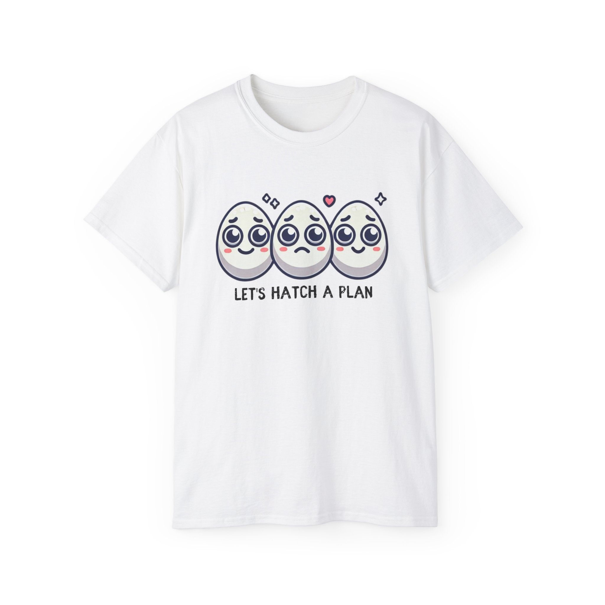 Let's Hatch a Plan Tee — Cute Egg Trio Graphic T-Shirt