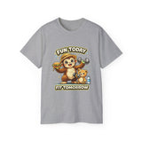 T-Shirt — “Fun Today, Fit Tomorrow” Sloth Workout Graphic Tee