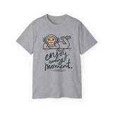Enjoy Every Moment Tee — Cute Relaxing Monkey Graphic T-Shirt