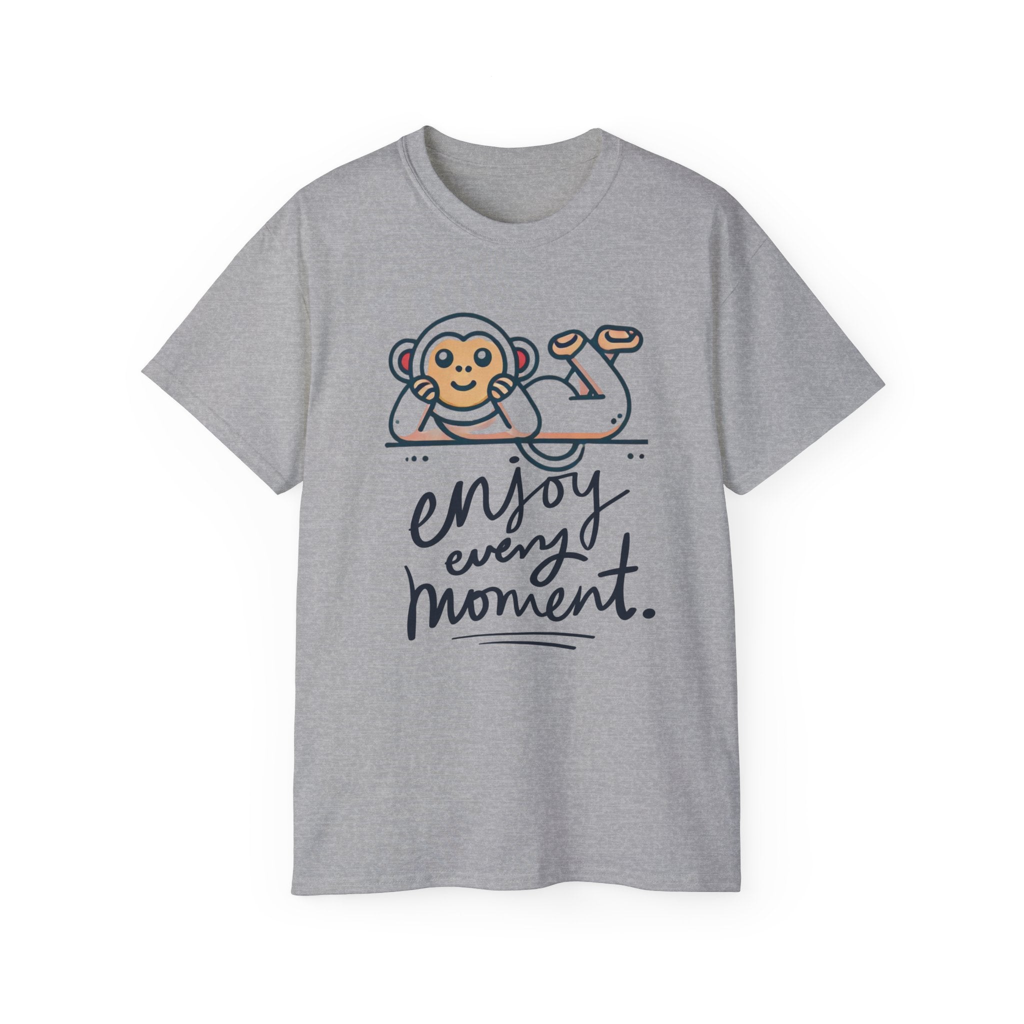 Enjoy Every Moment Tee — Cute Relaxing Monkey Graphic T-Shirt