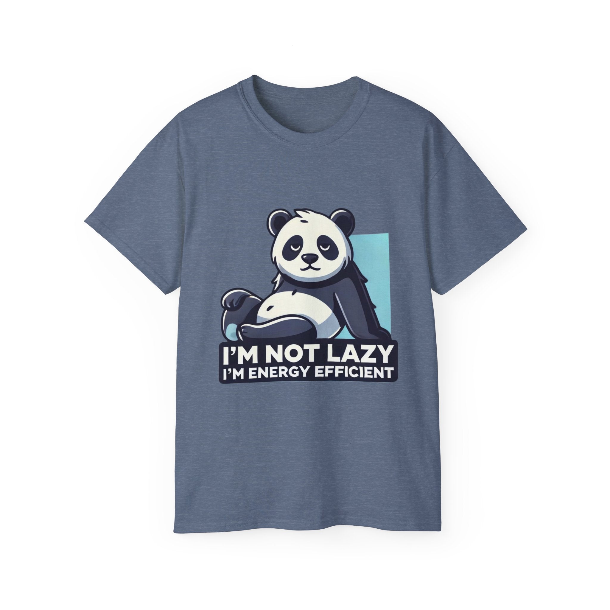Energy Efficient Panda T-Shirt — "I'm Not Lazy, I'm Energy Efficient" Cute Graphic Tee