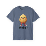Potato Character T‑Shirt — Cute Kawaii 'Hello!' Tee