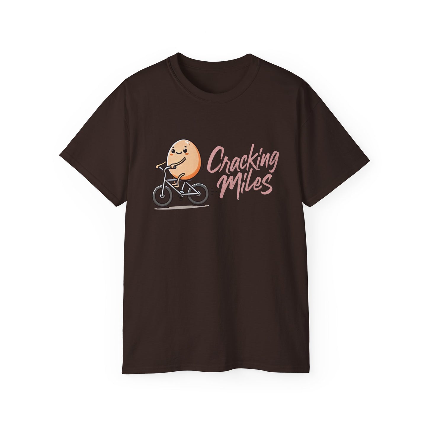 Cracking Miles Cycling T‑Shirt — Cute Egg Biker Tee