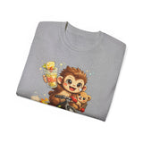 Cute Monkey on Bicycle T‑Shirt — "Oh My Love!" Graphic Tee
