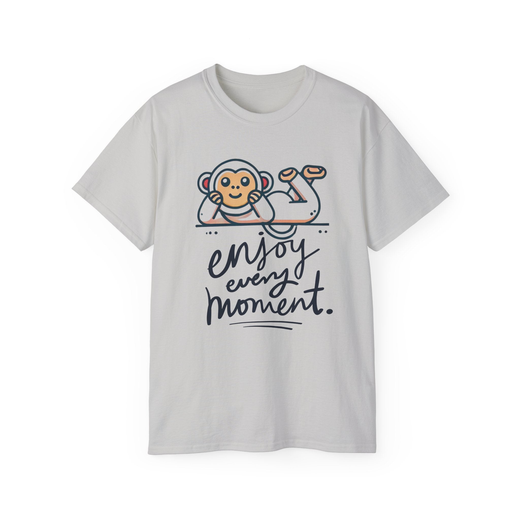 Enjoy Every Moment Tee — Cute Relaxing Monkey Graphic T-Shirt
