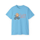 Cracking Miles Cycling T‑Shirt — Cute Egg Biker Tee