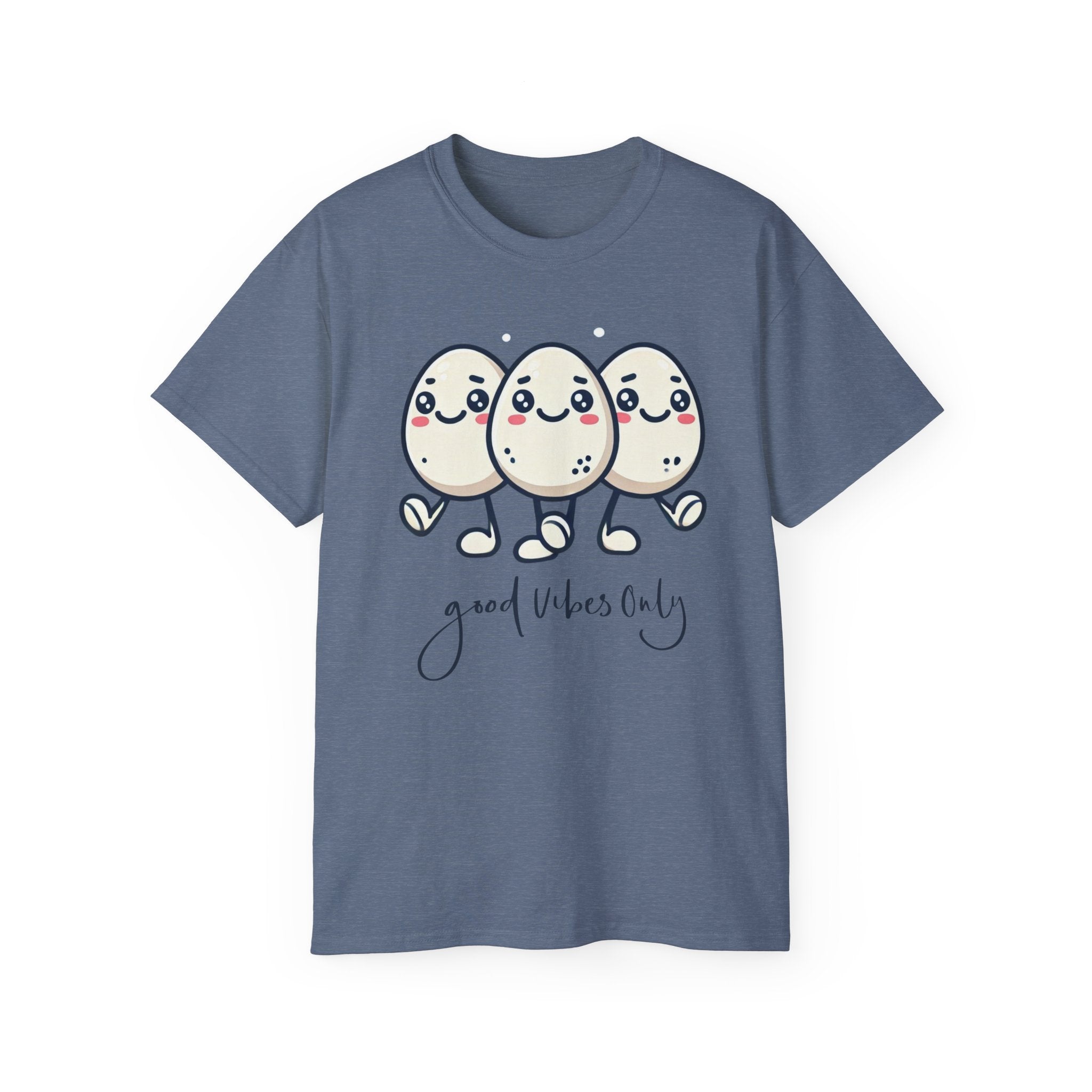 Cute Egg Friends T‑Shirt — "Good Vibes Only" Kawaii Tee