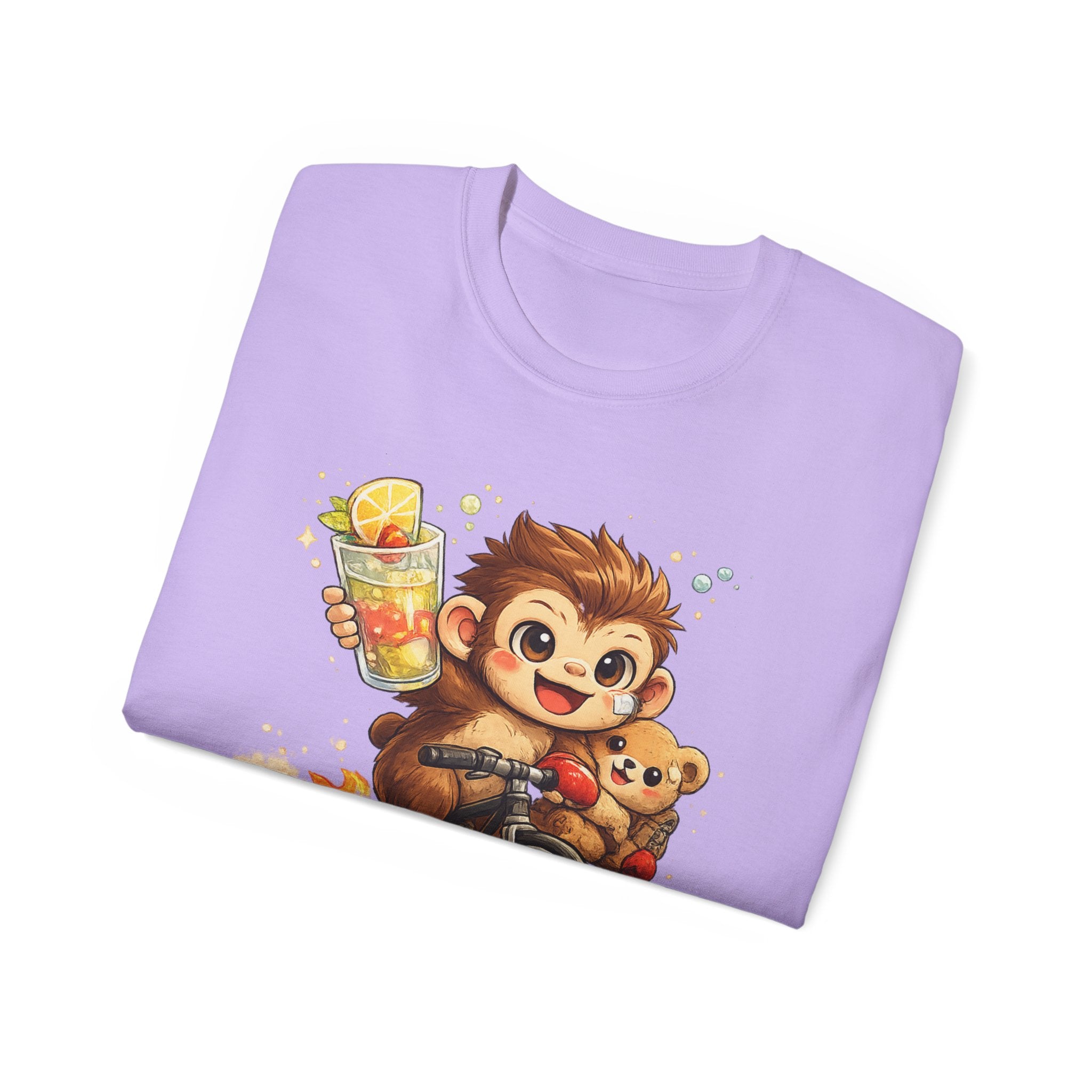 Cute Hedgehog Riding Bike T‑Shirt — Adorable Cartoon Animal Tee (With Teddy)