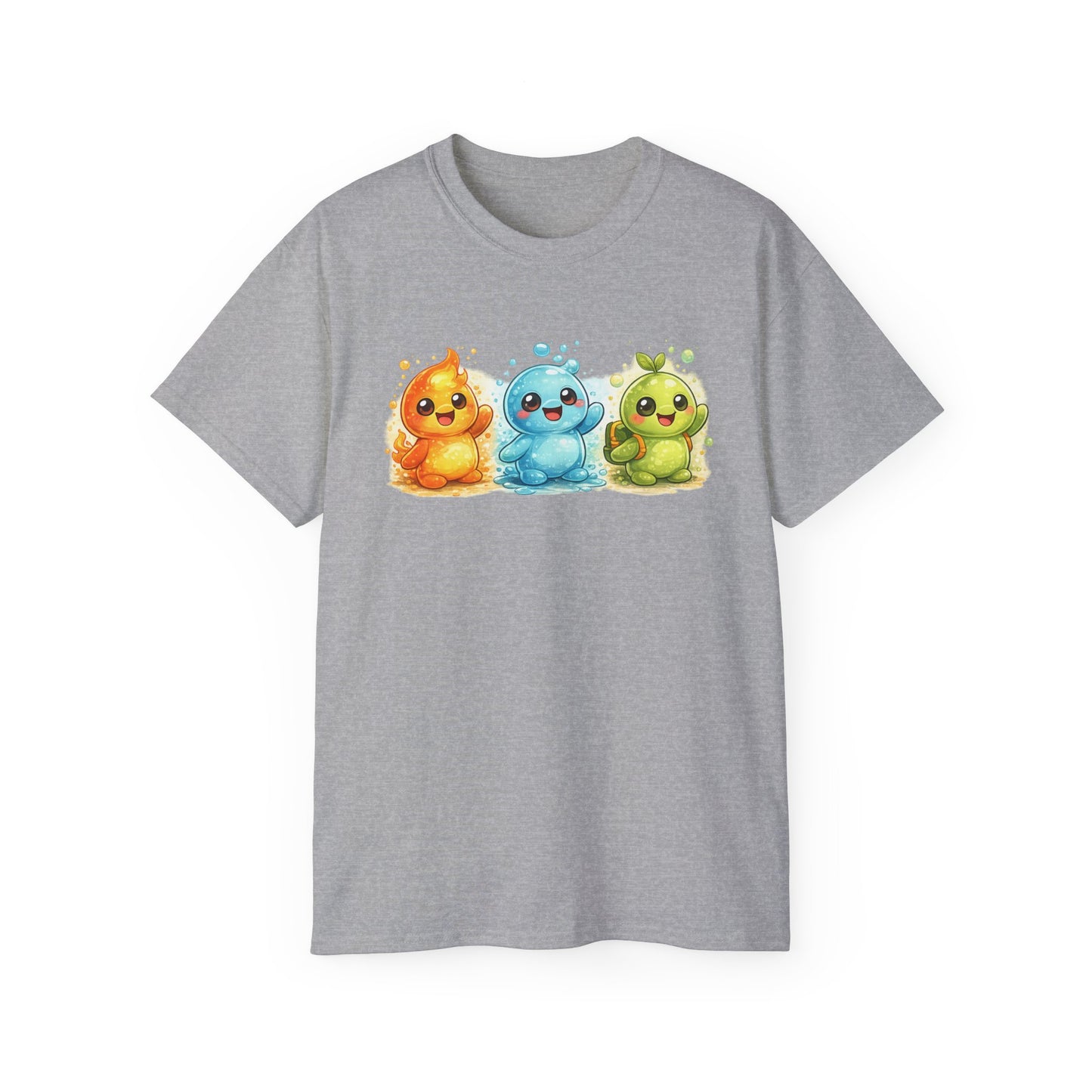 Cute Trio Slime Tee — Colorful Kawaii Slime Characters T-Shirt