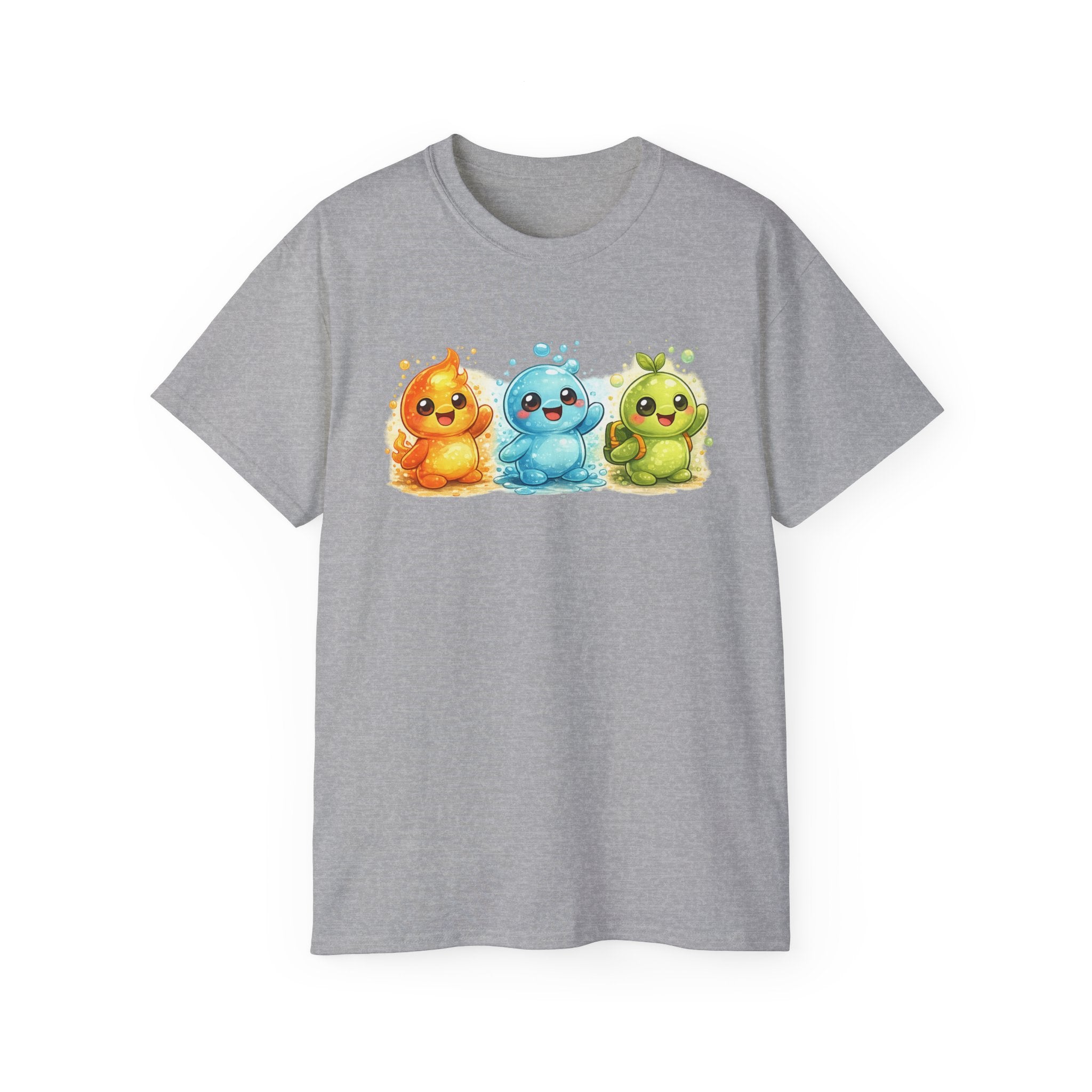 Cute Trio Slime Tee — Colorful Kawaii Slime Characters T-Shirt