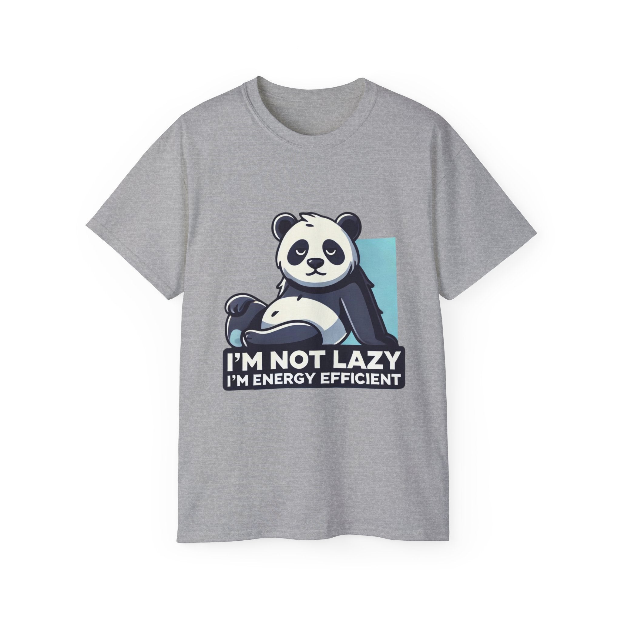 Energy Efficient Panda T-Shirt — "I'm Not Lazy, I'm Energy Efficient" Cute Graphic Tee