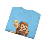 Cute Monkey on Bicycle T‑Shirt — "Oh My Love!" Graphic Tee