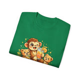 Cute Monkey Family Orange Juice T‑Shirt — Playful Tropical Kids Tee