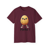 Potato Character T‑Shirt — Cute Kawaii 'Hello!' Tee