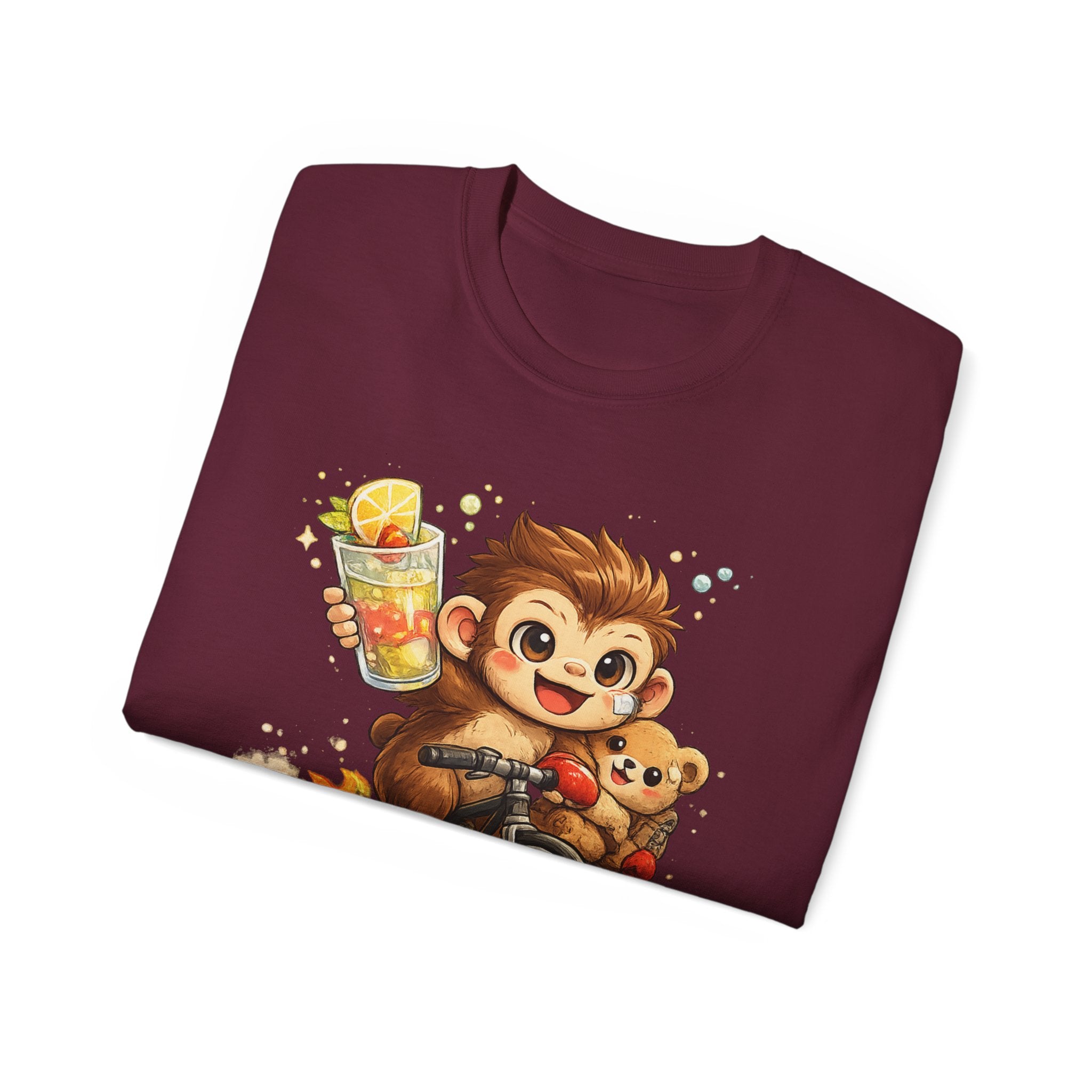 Cute Hedgehog Riding Bike T‑Shirt — Adorable Cartoon Animal Tee (With Teddy)