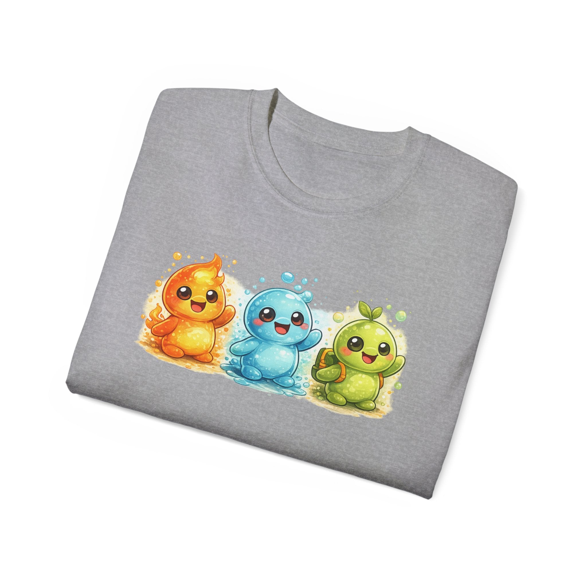 Cute Trio Slime Tee — Colorful Kawaii Slime Characters T-Shirt