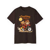 Cracking Miles Monkey Bike Tee — Cute Bear Rider Graphic T-Shirt