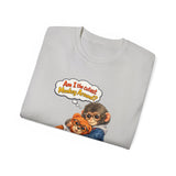 T-Shirt — 'Am I the Cutest Monkey Around?' Cute Monkey & Teddy Graphic Tee