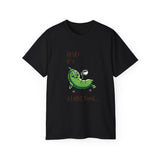 Pea Relaxing Tee — "Heya! It's A Long Time..." Funny Vegetable Graphic Shirt