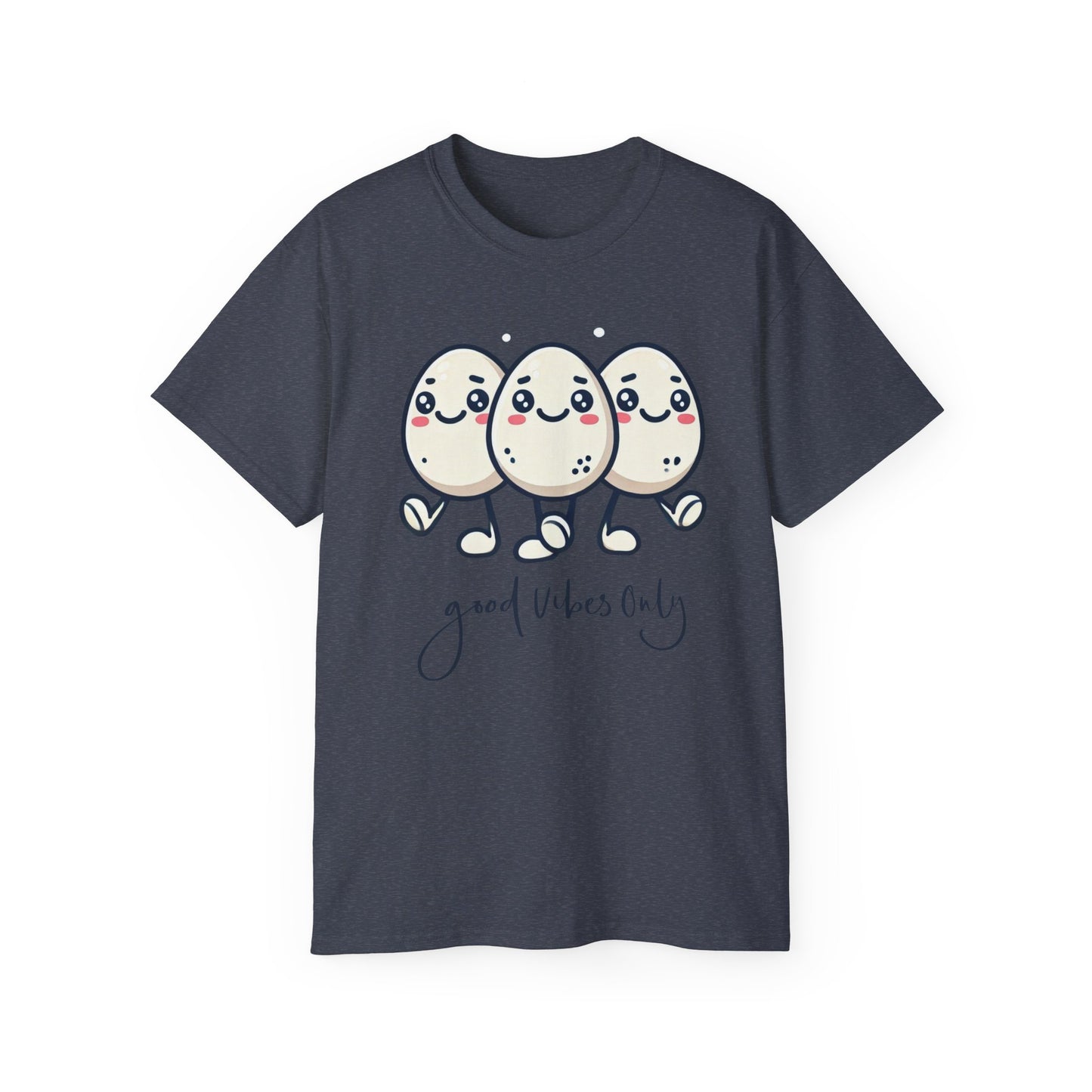 Cute Egg Friends T‑Shirt — "Good Vibes Only" Kawaii Tee