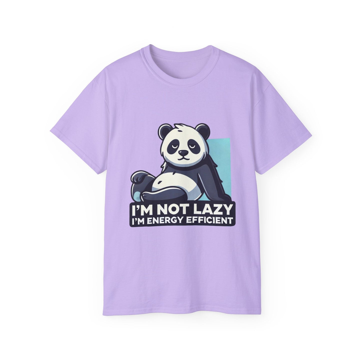 Energy Efficient Panda T-Shirt — "I'm Not Lazy, I'm Energy Efficient" Cute Graphic Tee