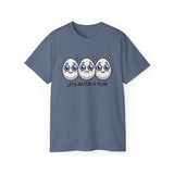 Let's Hatch a Plan Tee — Cute Egg Trio Graphic T-Shirt