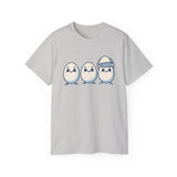 Cute Kawaii Egg Trio Graphic Tee — Adorable Chick Hatching T-Shirt