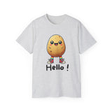 Potato Character T‑Shirt — Cute Kawaii 'Hello!' Tee