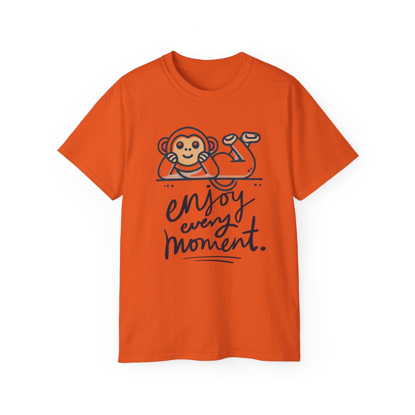 Enjoy Every Moment Tee — Cute Relaxing Monkey Graphic T-Shirt