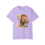 Cute Hedgehog Riding Bike T‑Shirt — Adorable Cartoon Animal Tee (With Teddy)