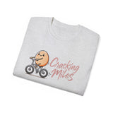 Cracking Miles Cycling T‑Shirt — Cute Egg Biker Tee