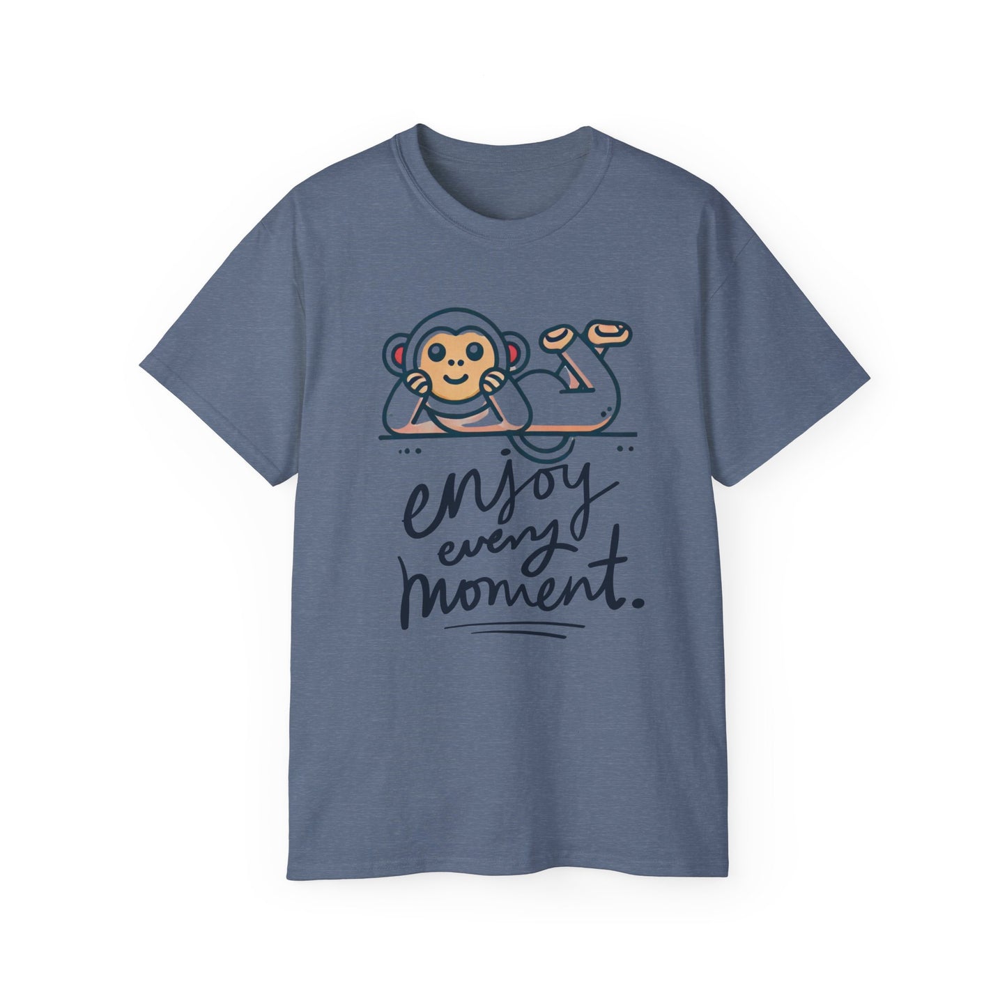Enjoy Every Moment Tee — Cute Relaxing Monkey Graphic T-Shirt