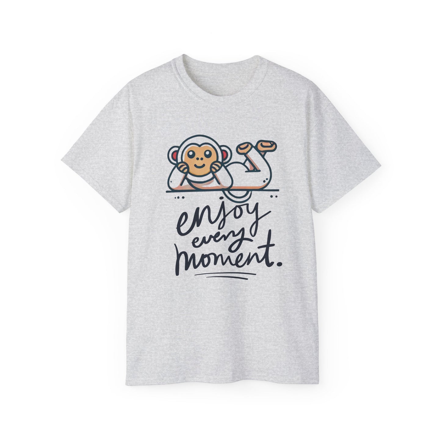 Enjoy Every Moment Tee — Cute Relaxing Monkey Graphic T-Shirt