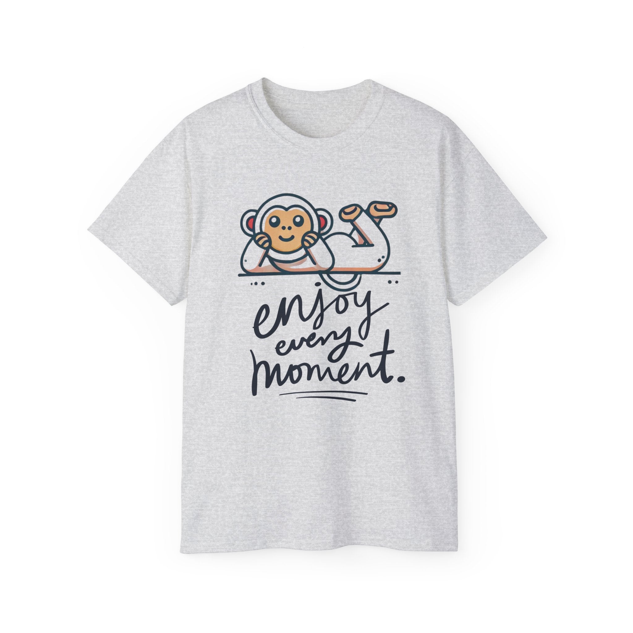 Enjoy Every Moment Tee — Cute Relaxing Monkey Graphic T-Shirt