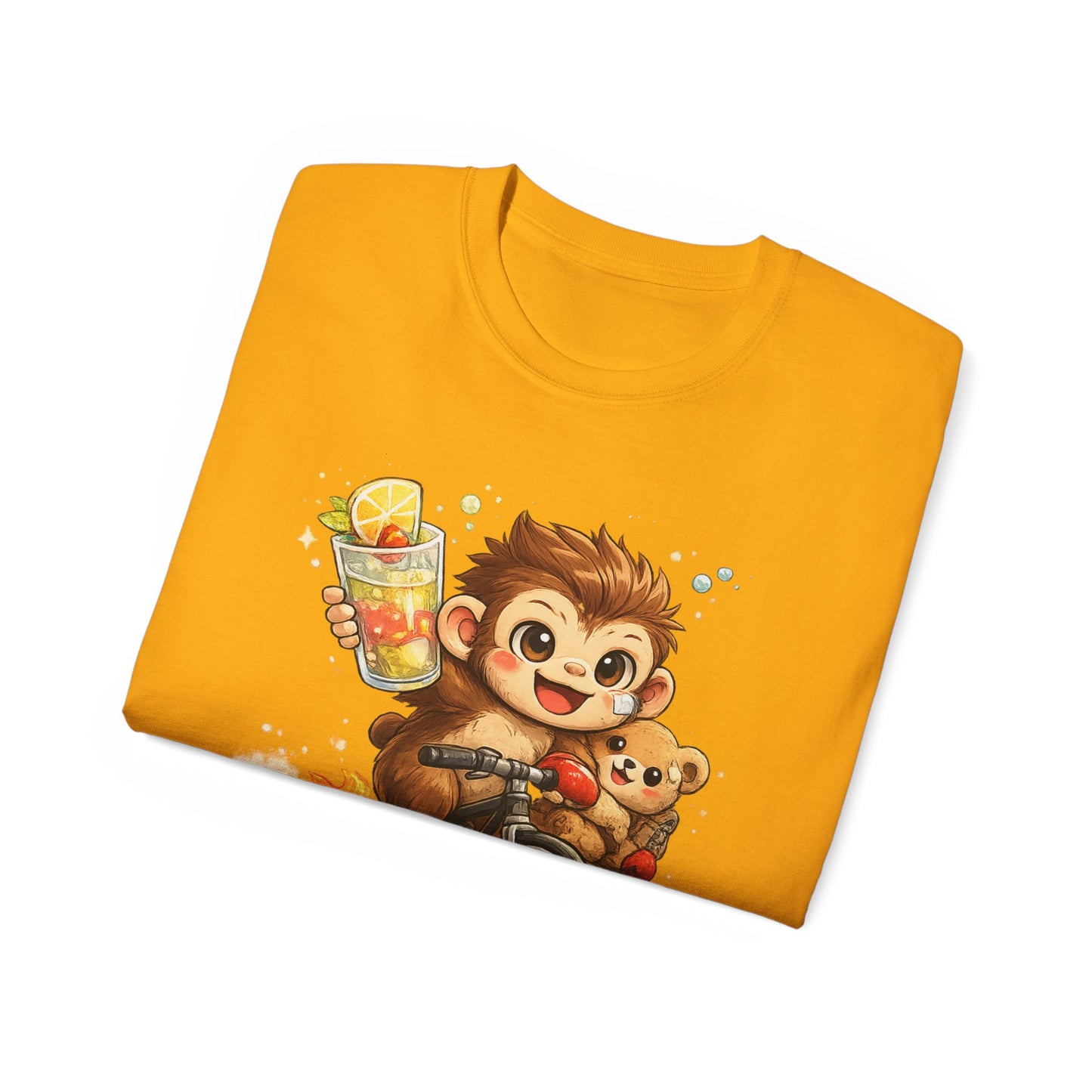 Cute Hedgehog Riding Bike T‑Shirt — Adorable Cartoon Animal Tee (With Teddy)