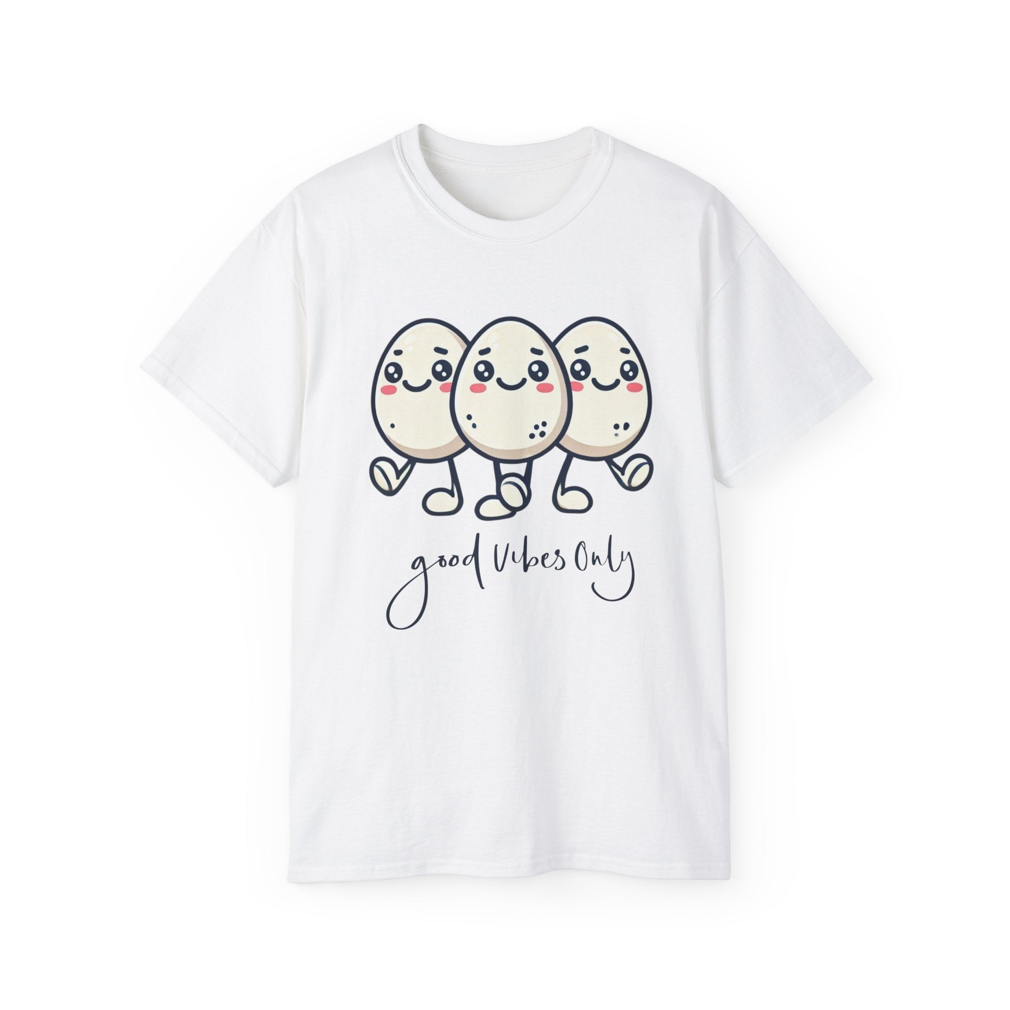 Cute Egg Friends T‑Shirt — "Good Vibes Only" Kawaii Tee