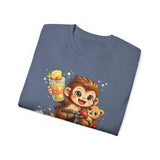 Cute Hedgehog Riding Bike T‑Shirt — Adorable Cartoon Animal Tee (With Teddy)