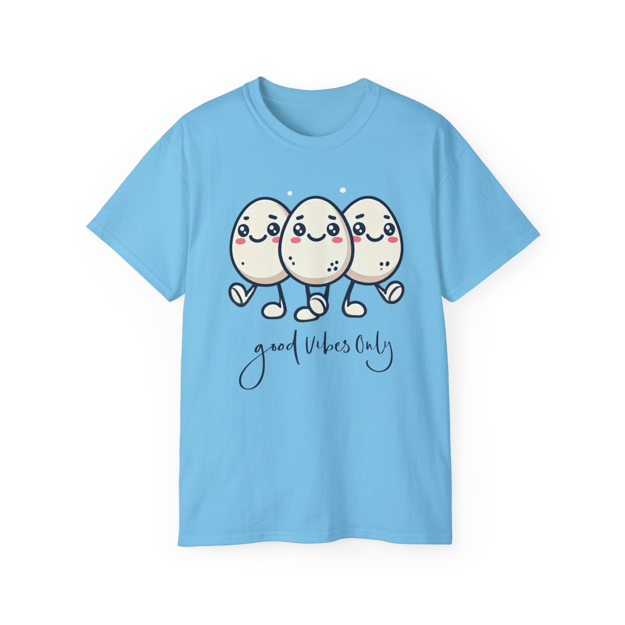 Cute Egg Friends T‑Shirt — "Good Vibes Only" Kawaii Tee