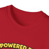 Powered by Bananas Tee — Cute Surfing Monkey & Teddy Graphic Shirt
