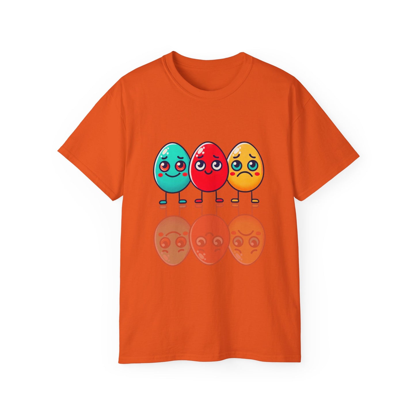 Cute Easter Egg Trio T‑Shirt — Colorful Cartoon Eggs Graphic Tee