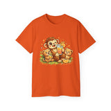 Cute Monkey Family Orange Juice T‑Shirt — Playful Tropical Kids Tee