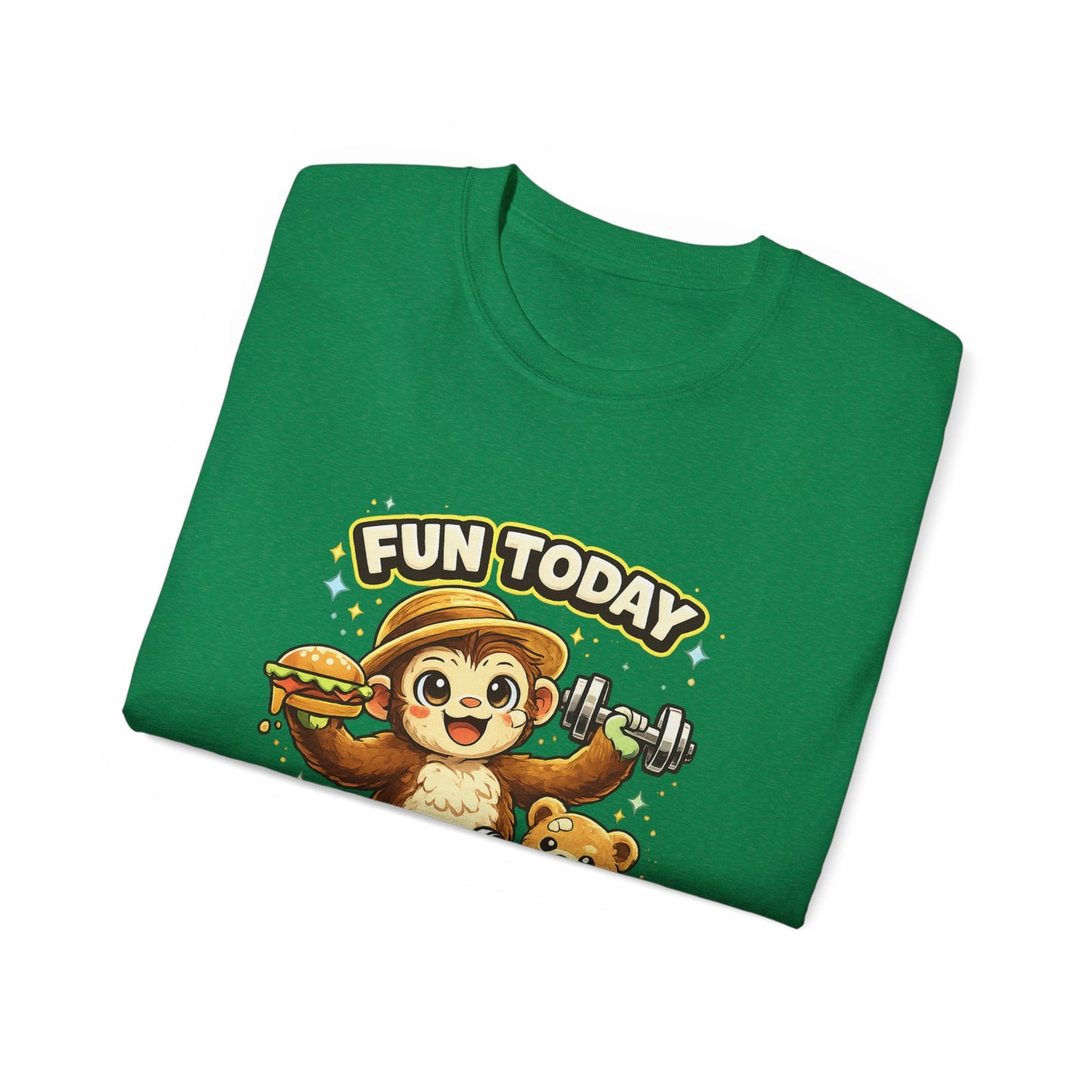 T-Shirt — “Fun Today, Fit Tomorrow” Sloth Workout Graphic Tee