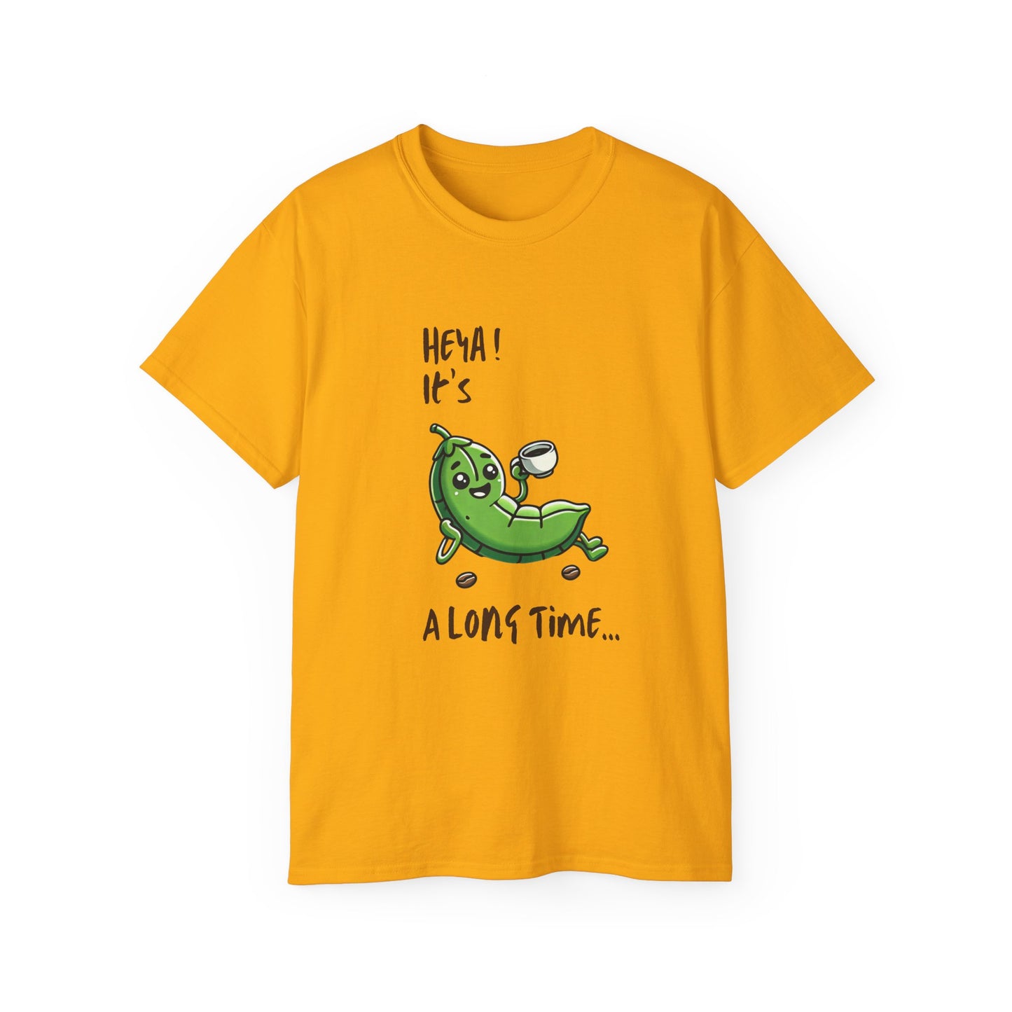 Pea Relaxing Tee — "Heya! It's A Long Time..." Funny Vegetable Graphic Shirt